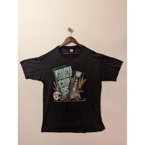 CFL T-Shirt Mens XL Black Excellent Vintage 1995 Grey Cup Saskatchewan Graphic